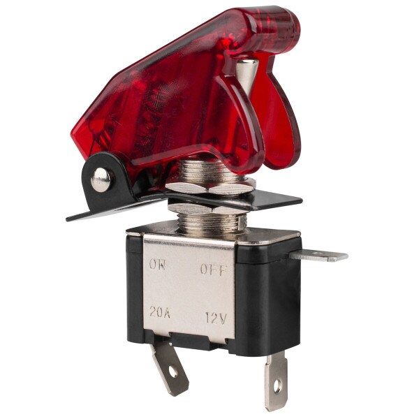 Main product image for 12 VDC 20A Toggle Switch with Red LED and Cover 060-458